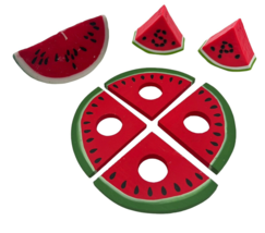 Handmade Napkin Rings Salt &amp; Pepper Candle Watermelon Design Summer Picn... - £15.84 GBP