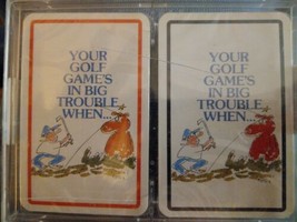 2 Decks VTG Playing Cards Golfing Golf “Your Golf Game’s In Big Trouble When..” - £10.24 GBP