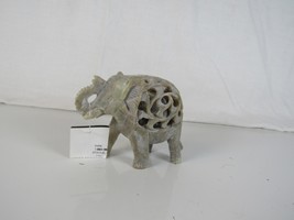 Vintage Hand Carved Soap Stone Mother Elephant With Baby Elephant Inside - $14.38