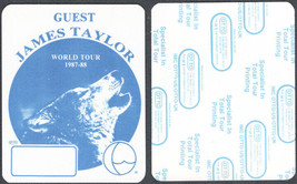 James Taylor OTTO Cloth Guest Pass from the 1987-88 World Tour. - £3.19 GBP