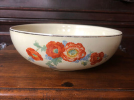 Hall serving bowl orange poppy USA 9 in. imperfect - £11.73 GBP