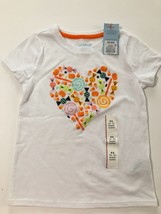 Cat &amp; Jack Halloween Girl&#39;s White Candy Heart Short Sleeve T-Shirt Size:... - £9.59 GBP