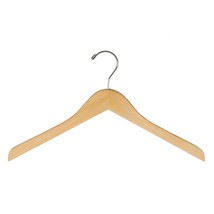 17&quot; Flat Wood Hanger, Chrome Hook, Natural (Pack Of 20) - $61.99