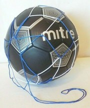 SOCCER BALL: Mitre(R) No. 5 l-Midnight Metallic. Plus a Free Training Net - £9.57 GBP