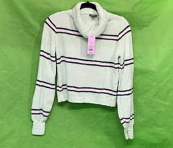 Women&#39;s Striped Turtleneck Pullover Sweater - Wild Fable Green M - £12.63 GBP