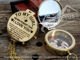 To My Girl Brass Compass -Personalized Engraved Compas-Gift For Every Occassions - £21.44 GBP+