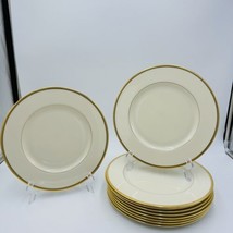 Lenox Porcelain  &quot;TUXEDO&quot; Gold Stamp 10 1/2&quot; Dinner Plates USA J-33 - £183.05 GBP