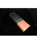 Black &amp; Tan Leather Cigar Case with Stainless Steel Ends Showroom Model ... - $143.55