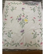 Vintage Antique Yankee Garden Machine Quilted Needle Turn Applique 77x90&quot; - €239,91 EUR