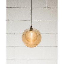 Hand blown glass orb ceiling pendant lighting unique elegant light fixture 5&quot; CH - £392.27 GBP