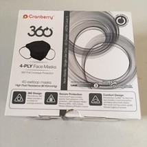 CASE of 8 BOXES Cranberry 360 ASTM Level 3 Face Masks Q2863K Black-Regul... - $140.21