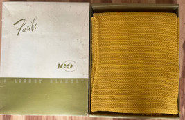Vtg Faribo Faribault Throw Fringe Blanket 100% Pure Wool Sunflower Gold 54”x72” - £63.49 GBP