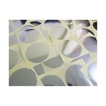 50mm Serrated Edge , Shiny Silver , Certificate Wafer Company Seal Label... - $12.00