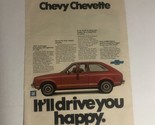 1977 Chevy Chevette Automobile Print Ad Vintage Advertisement Pa10 - £6.24 GBP