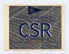 The Baron&#39;s CSR Brochure &amp; Label Edmond De Rothschild St Kitts Pure Cane... - £22.51 GBP