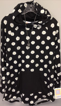 Nwt Lu La Roe Medium Black With White Daisies Floral Amber Hooded Sweatshirt - £29.80 GBP