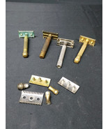 Used Vintage Gillette Safety Razor Lot Of 4, &amp; Parts For Restoration - $37.18