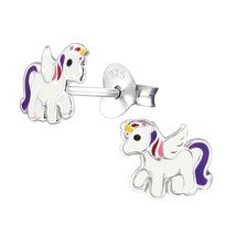 Unicorn 925 Silver Stud Earrings - £10.95 GBP