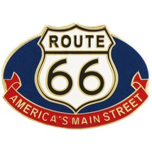 Route 66 America&#39;s Main Street Oval Pin 1&quot; - £7.28 GBP