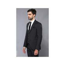Men 3pc European Vested Suit WESSI J.VALINTIN Extra Slim Fit JV27 Black Stripe image 6