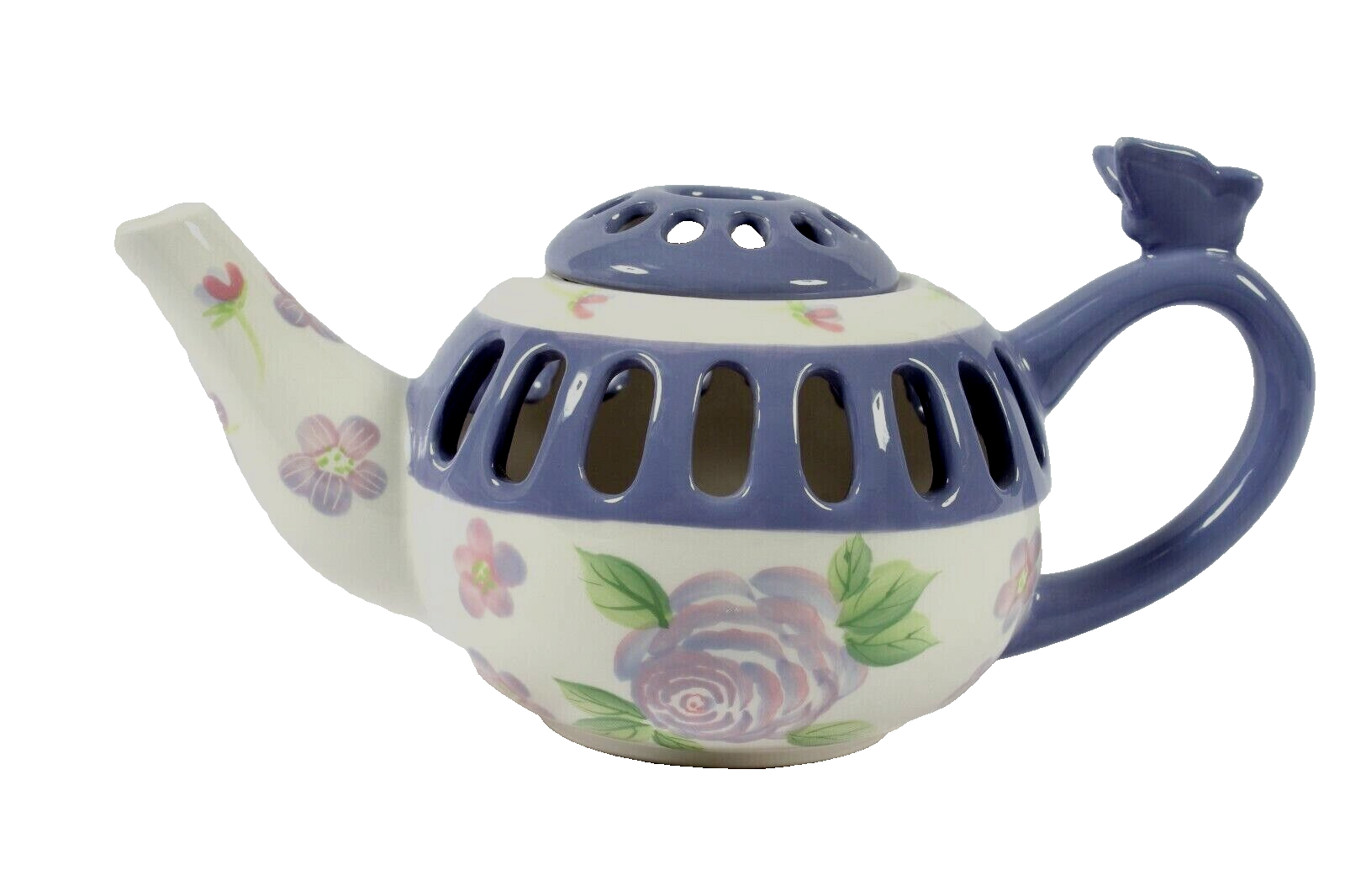Hallmark Candle Holder Luminary Tea Light Votive Teapot Purple VGC Super HTF - $16.82