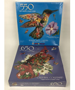 2 x NEW Russell Cobane CARDINAL COURTSHIP Hummingbird Jigsaw Puzzle 650 ... - $51.95 CAD