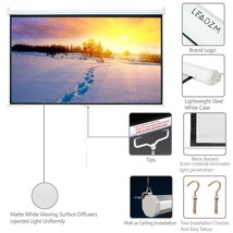 100&quot; Projector Screen 4:3 Projection HD Manual Pull Down Home Theater Movie - £62.15 GBP