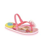 Disney Princess Belle Girls Toddler Flip Flops W Back Strap Size Medium 7-8 - £7.09 GBP