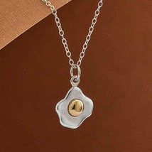 Mixed Metal Fried Egg Necklace - £109.08 GBP