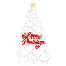 5.6 FT Outdoor Colorful Christmas Tree with 216 LED Lights and 6 Lightin... - $101.54