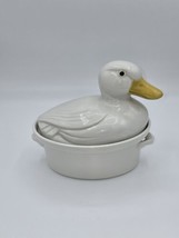 Hall Carbone White Covered Duck Casserole Dish Tureen  - $32.77