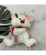 Fisher Price Vintage Puffalump Christmas Mouse Plush White Candy Cane 1987 - $21.65 CAD