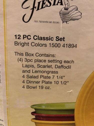 Fiesta 11 Piece Classic Dinnerware Set | Bright Colors One Lapis Bowl Missing - $98.01