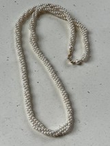 Tiny Faux White Pearl Bead Multistrand Twist Necklace – 23 inches long x 0.5 inc - £9.02 GBP