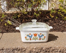 Vintage Corning Ware Loaf Pan Casserole Dish Country Festival W/ Lid P 4 B EUC! - £24.08 GBP
