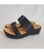 Kork Ease Kane Wedge Sandals 8M Black Pebbled Leather Strappy Slip On K5... - $687.22 MXN