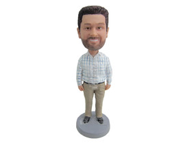 Custom Bobblehead Successful Man Looking To Seal The Deal Wearing A Dress Shirt  - £69.84 GBP