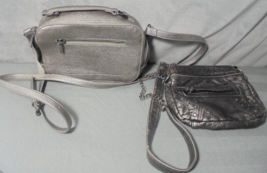 Lot of 2 Mudd and A New Day Small Purse Satchel Crossbody Bag Silver Gray - £8.16 GBP