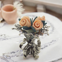 Vintage Italiano Fatto a Mano Originale Argento Bouquet di Fiori Miniatura - £41.10 GBP