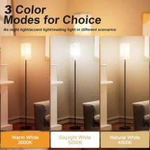 Floor Lamps for Living Room Bedroom 3 Color Temperature Black Standing Lamp with - £45.50 GBP
