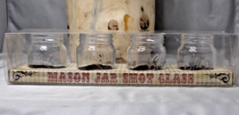 Mini MASON JAR Shot Glasses PKG of 4 Barbuzzo Glass Shot Glass Set - £6.81 GBP