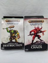 Lot Of (2) Warhammer Age Of Sigmar Champions Campaign Decks Chaos Destruction - £29.95 GBP