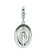 Sterling Silver Miraculous Medal Lobster Clasp Charm Jewerly 31mm x 13mm - £23.68 GBP