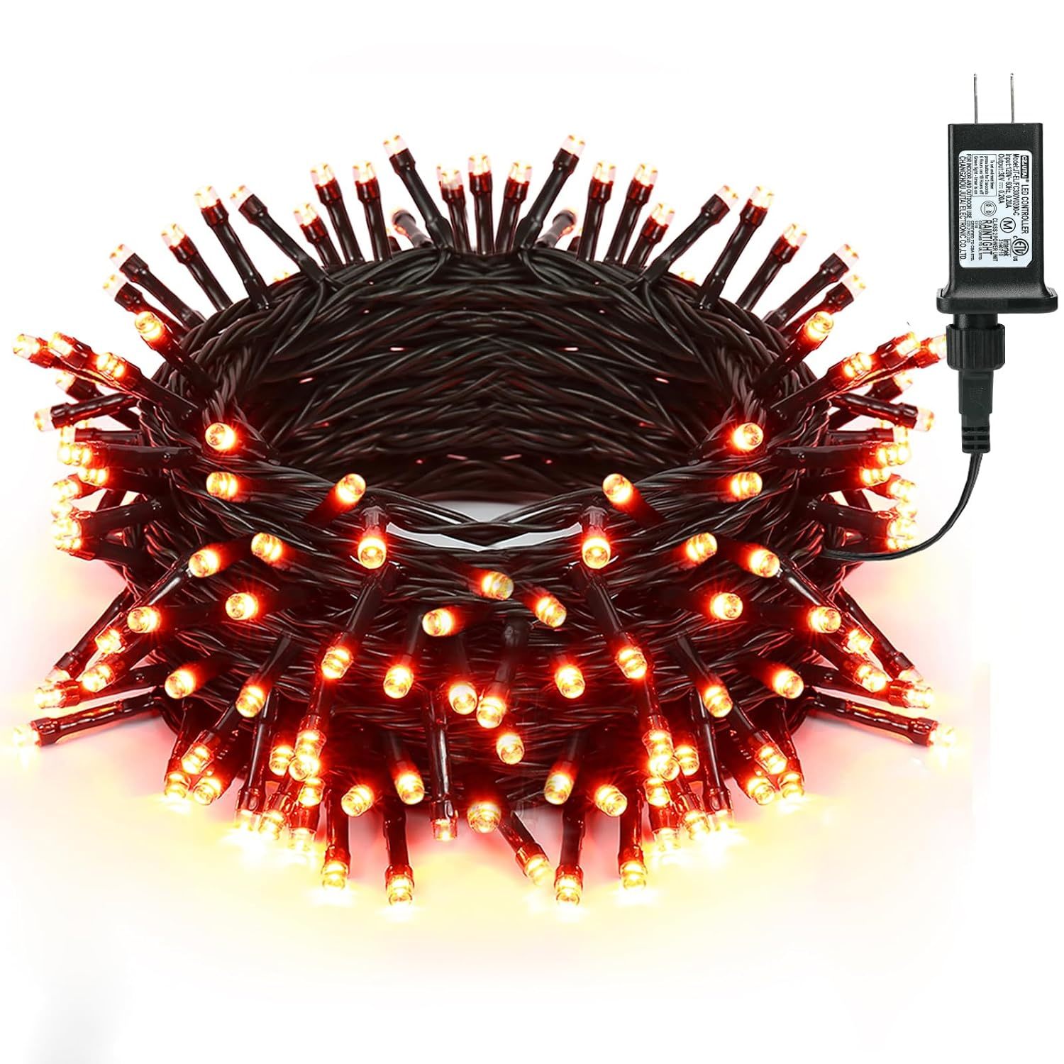 Orange Lights, 78.74Ft 240 Led Halloween Lights Connectable With Timer, 8 Modes