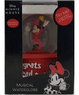 Disney Minne Mouse &#39;Congrats Grad&#39; Musical Water Globe - $25.73