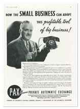 Print Ad PAX Telephone Profitable for Big Business Vintage 1938 Advertisement - £9.79 GBP
