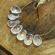 Rock Crystal Quartz Faceted Pear Beads Briolette Natural Loose Gemstone ... - £4.42 GBP