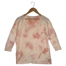 Pure Jill J Jill Sweater Womens Small Linen Tie Dye Round Neck Tunic Peach - $24.74