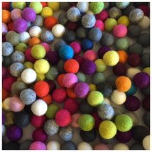 Terrapin Trading Fair Trade Nepal Wool Ball Felt Colourful Bright Contemporary F - £22.12 GBP