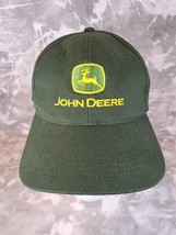 John Deere Spell Out Embroided Baseball Hat KC Adjustable Cap Green Logo - $13.08
